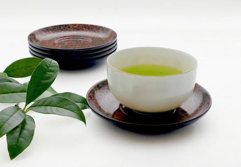茶たくと湯のみ　日本茶　日本の伝統工芸　 お茶,茶たく,緑茶の写真素材