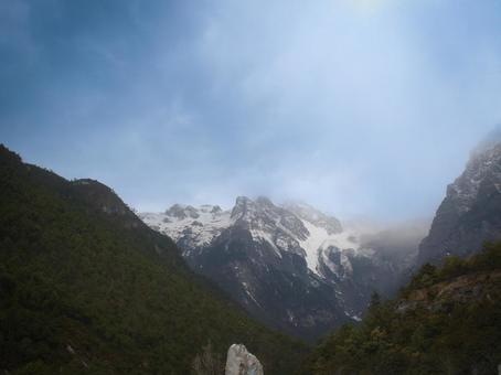 Photo, mountain, snow mountain, fog, 