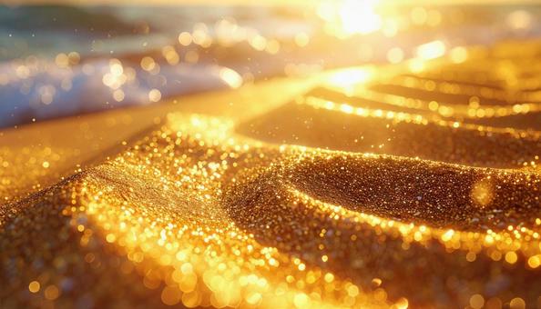 光に照らされる金の砂 光に照らされる金の砂の写真