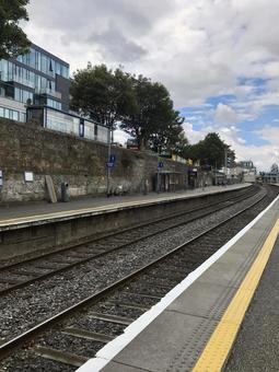Railway rails in Dublin, Ireland, JPG