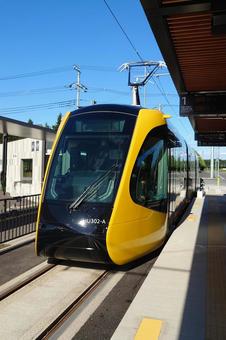 宇都宮LRT　清原地区市民センター前駅 ライトライン,lrt,路面電車の写真素材