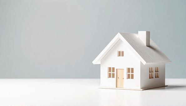 白いミニチュアの住宅、家の写真