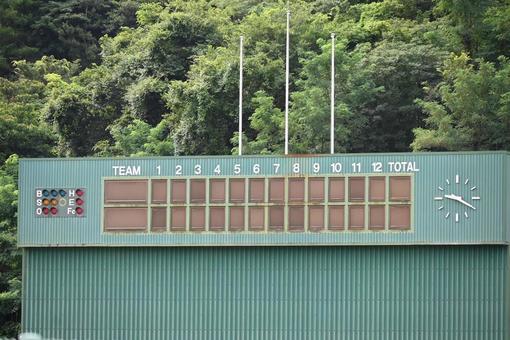 スコアボード 野球,野球場,球場の写真素材