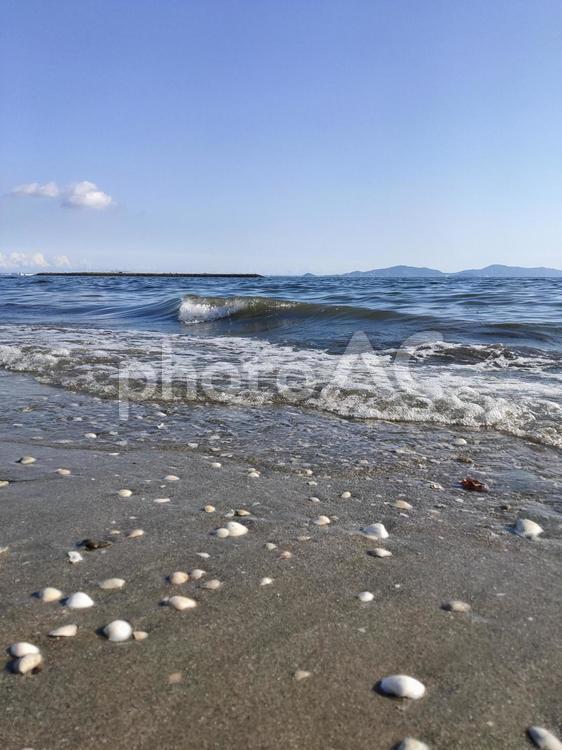 砂浜と波 浜,水域,砂の写真素材