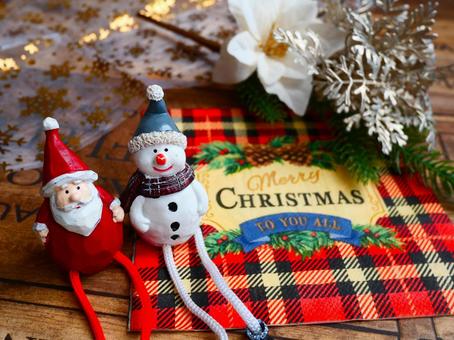 メリークリスマス.3 クリスマス,サンタ,雪だるまの写真素材