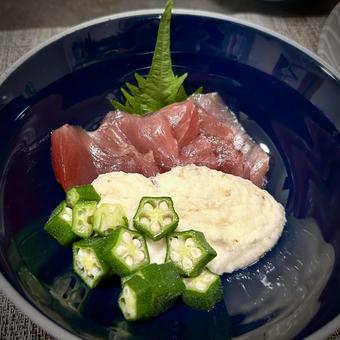 Raw bonito with grated yam, JPG