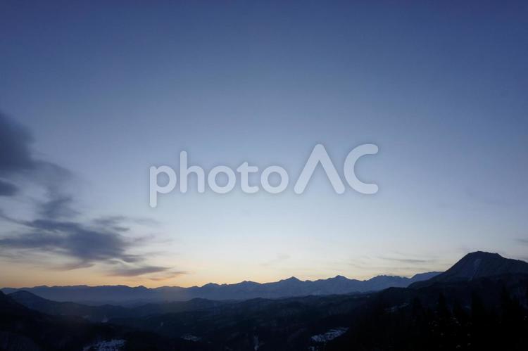 山脈の夕暮れ 星,空,夜の写真素材