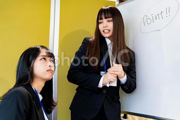 会議で悩むビジネスウーマン二人 女性,ビジネス,ビジネスウーマンの写真素材