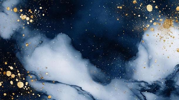 背景　紺と白キラキラマーブルの写真