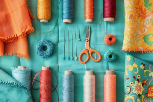カラフルな裁縫道具セットの写真