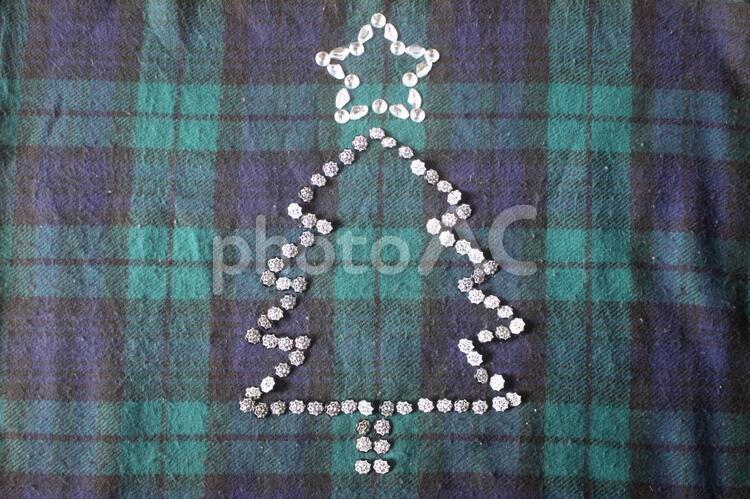 クリスマスツリー　☆　星　 ビジュー,クリスマスツリー,ボタンの写真素材