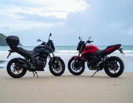 海とバイク 海とバイクの写真