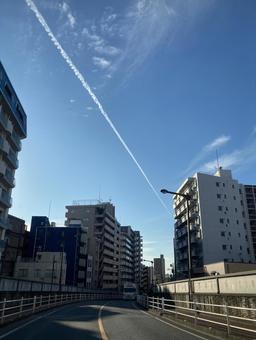 飛行機雲1 飛行機雲1の写真
