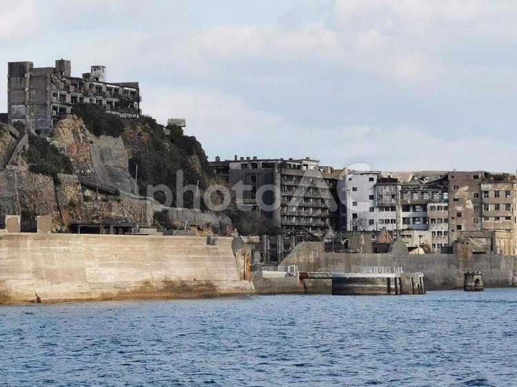 長崎　世界文化遺産　軍艦島　端島　 軍艦島,長崎,端島の写真素材