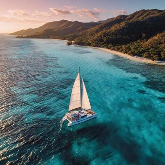 豪華ヨットで巡る美しい海 豪華ヨットで巡る美しい海の写真