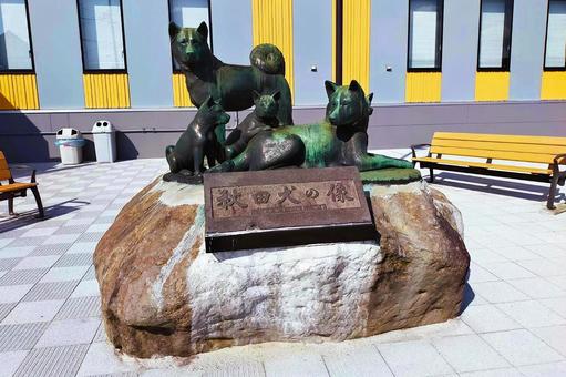 秋田犬の里とその周辺6 秋田犬の像,秋田犬,秋田犬の里の写真素材