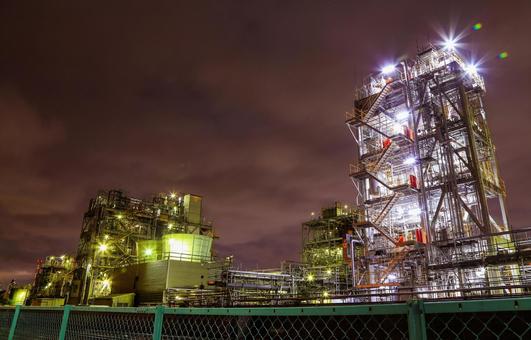 工場夜景 川崎市千鳥町 工場夜景 川崎市千鳥町 工場夜景,夜景,工場の写真素材