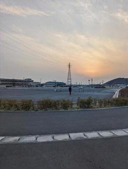 夕暮れの公園 夕暮れの公園の写真