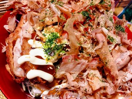 チキンカツお好み風 チキンカツお好み風 チキンカツ,お好み風,かつぶしの写真素材