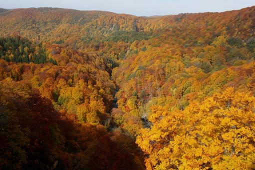 紅葉＿八甲田山系＿城ヶ倉大橋からの写真