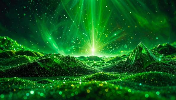 エメラルドに輝く幻想の山脈 エメラルドに輝く幻想の山脈の写真