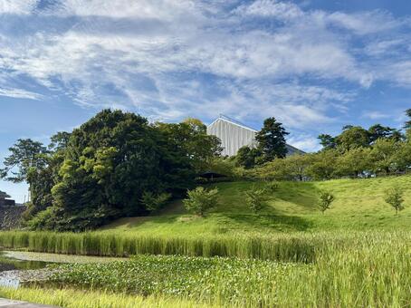 夏の金沢城　新丸広場 金沢城,金沢,城の写真素材