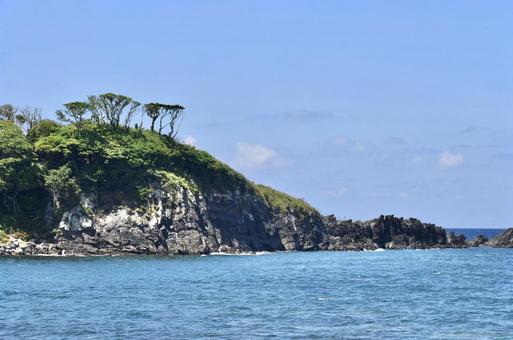 夏の昼間の東尋坊 の磯辺 夏の昼間の東尋坊 の磯辺 磯部,浅瀬,柱状節理の写真素材