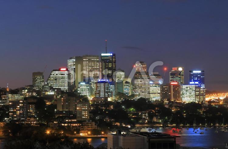 オーストラリア　ノースシドニーの夜景 海外,外国,シドニーの写真素材