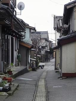 港町の路地 港町の路地の写真