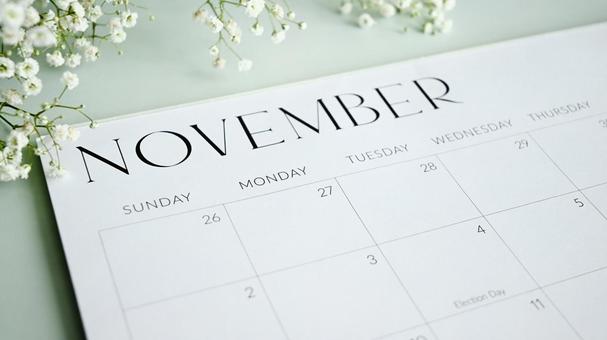 November (11月) November (11月) 11月,カレンダー,暦の写真素材