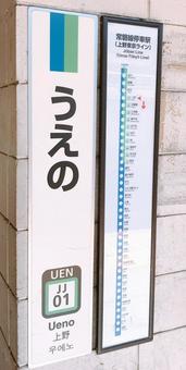 上野駅の表示板 上野駅の表示板,表示板,上野駅の写真素材