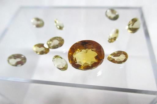 シトリン シトリン,天然石,ルースの写真素材