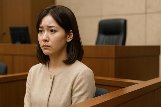 緊張している一般裁判員 緊張している一般裁判員の写真