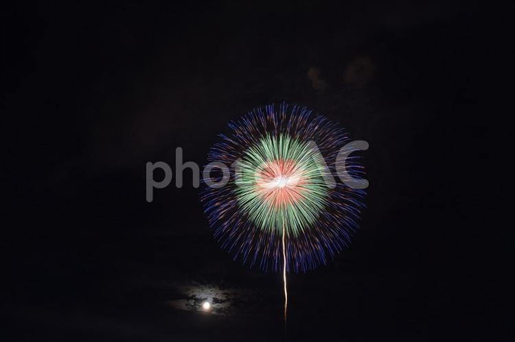【新潟】長岡花火の風景 長岡花火,花火,カラフルの写真素材