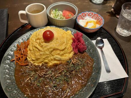 ビーフオムライス カフェ,おしゃれ,オムライスの写真素材