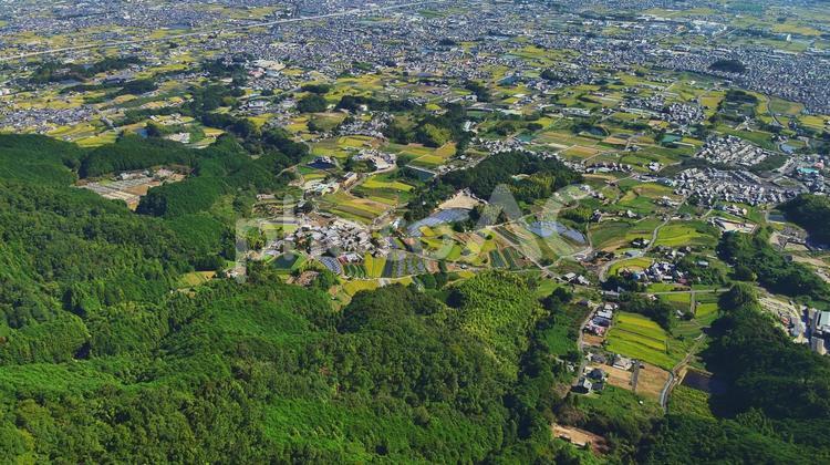 奈良県葛城山をドローンで撮影 奈良県,葛城山,山頂の写真素材