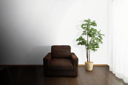 ソファーと観葉植物がある広い部屋 ソファーと観葉植物がある広い部屋 部屋,ソファー,孤独の写真素材