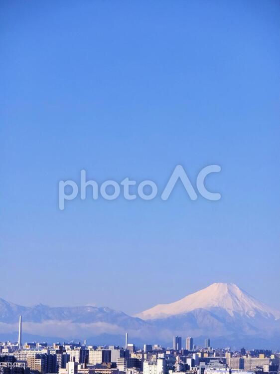 街と富士山　２月 富士山,街と富士山,すがすがしいの写真素材