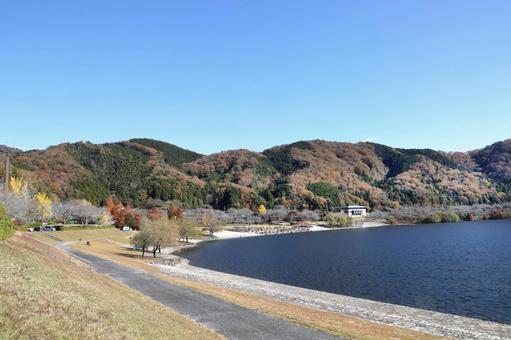 土師ダムの秋 広島県,北広島市,土師ダムの写真素材