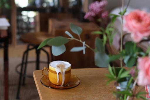 ミルク珈琲 ミルク珈琲 カプチーノ,珈琲,コーヒーの写真素材