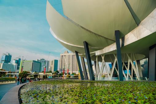 【シンガポール】アートサイエンス シンガポール,マリーナベイサンズ,singaporeの写真素材