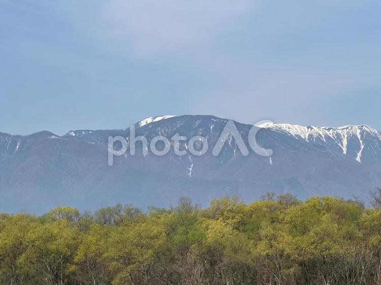 長野県　鍋冠山と蝶ヶ岳 山々,信州,長野県の写真素材
