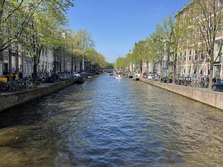 アムステルダム アムステルダム アムステルダム,オランダ,運河の写真素材