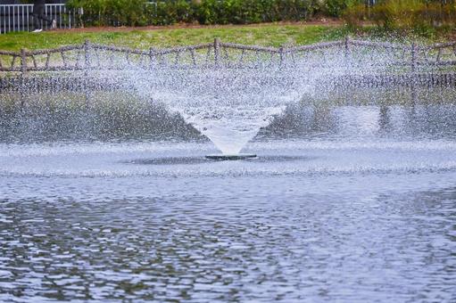 勢いよく上がる噴水 勢いよく上がる噴水の写真