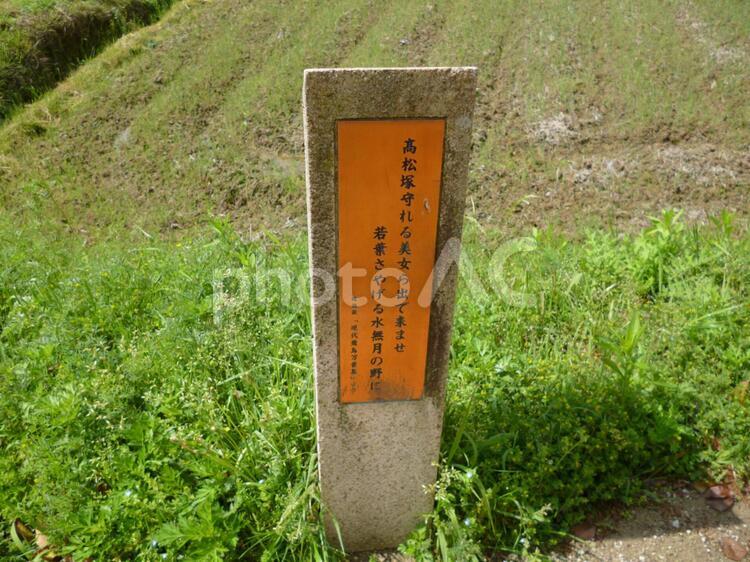 高松塚古墳　現代飛鳥万葉集歌碑 万葉集,歌碑,飛鳥の写真素材