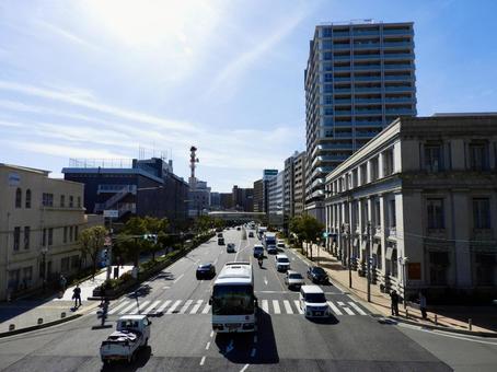 神戸市元町海岸通の都市景観2 神戸市,神戸港,元町の写真素材