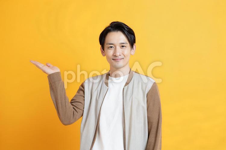 案内をする日本人男性 男性,イケメン,夫の写真素材