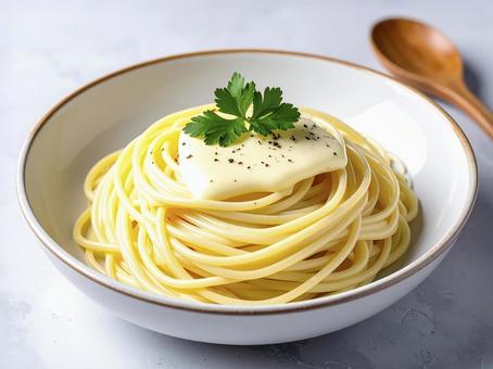 スパゲティ クリームソース 生成AI スパゲティ クリームソース 生成AIの写真