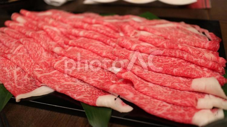 【食材】鍋用の牛肉 牛肉,和食,暖かいの写真素材