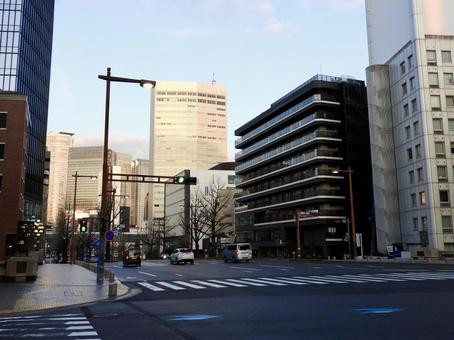 早朝の名古屋市中村区桜橋 早朝の名古屋市中村区桜橋 名古屋市,中村区,中区の写真素材